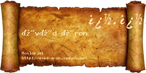 Ávéd Áron névjegykártya